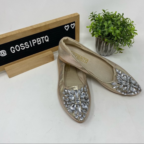 Lily Vanity Jeweled Rhinestone Flats  Size 39 (9) - Picture 2 of 5
